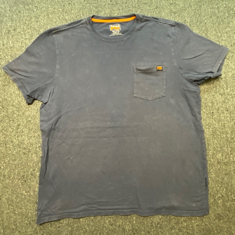 Timberland PRO Pocket T Shirt XXL Mens Navy Blue Workwear Faded Short Sleeve
